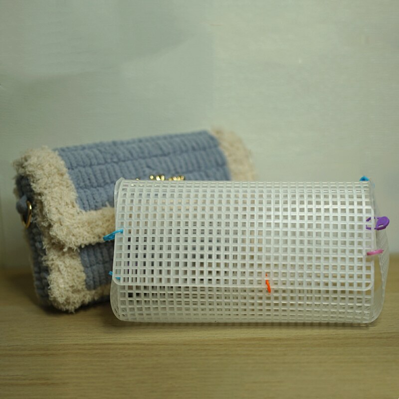 Auxiliary Embroidery Plastic Mesh Sheet Chenille Handcraft DIY Bag Accessories Easy Knit Helper Grid Messenger: Grid B