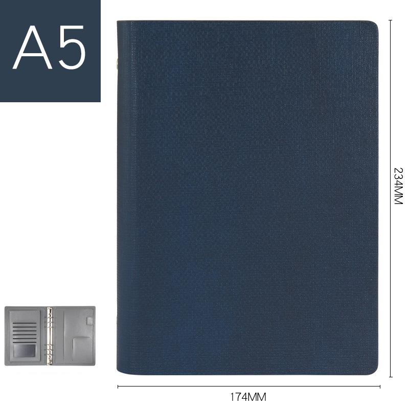 Classeur en cuir A5 Padfolio, classeur porte-carte d'affaires, organiseur de bureau, école, classeur à 6 anneaux, tampons d'écriture de gestionnaire: green