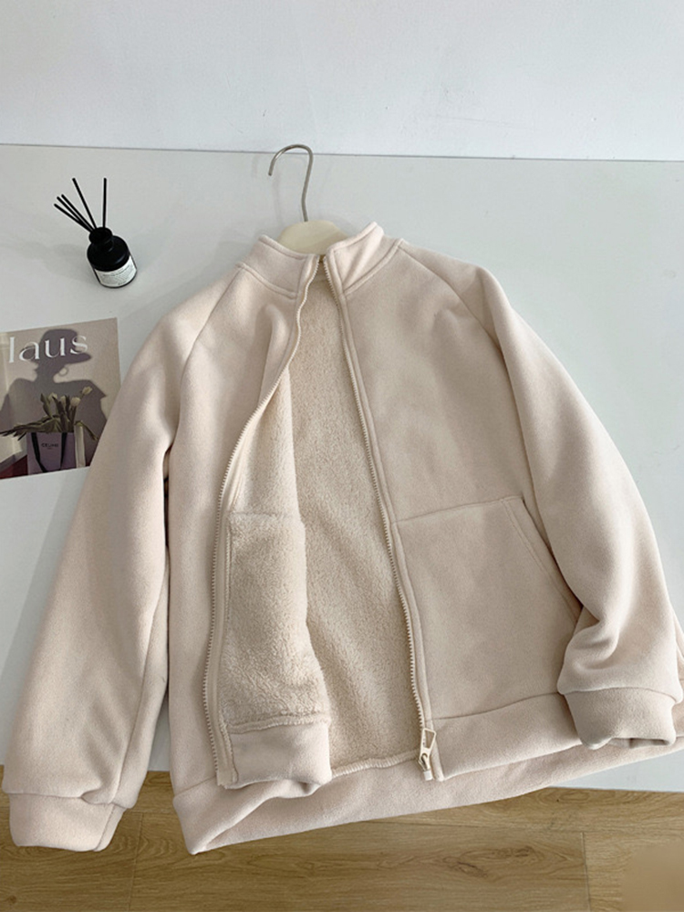 Polar Fleece Casual Jassen Jassen Tops Losse Warme Sweatshirt Basis Casaco Koreaanse Chaquetas Abrigos Mode Vrouwen Jaqueta