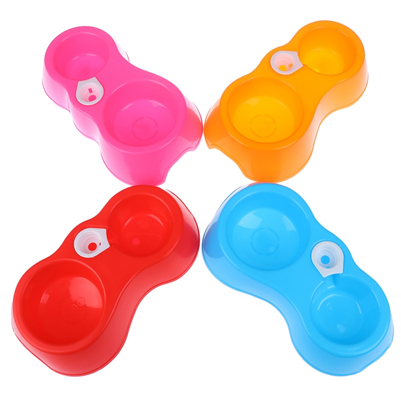1pcs Dual Port Dog Cat Pets Automatic Water Dispenser Feeder Bowl Utensils Pet Drinking Water Feeder Bowl