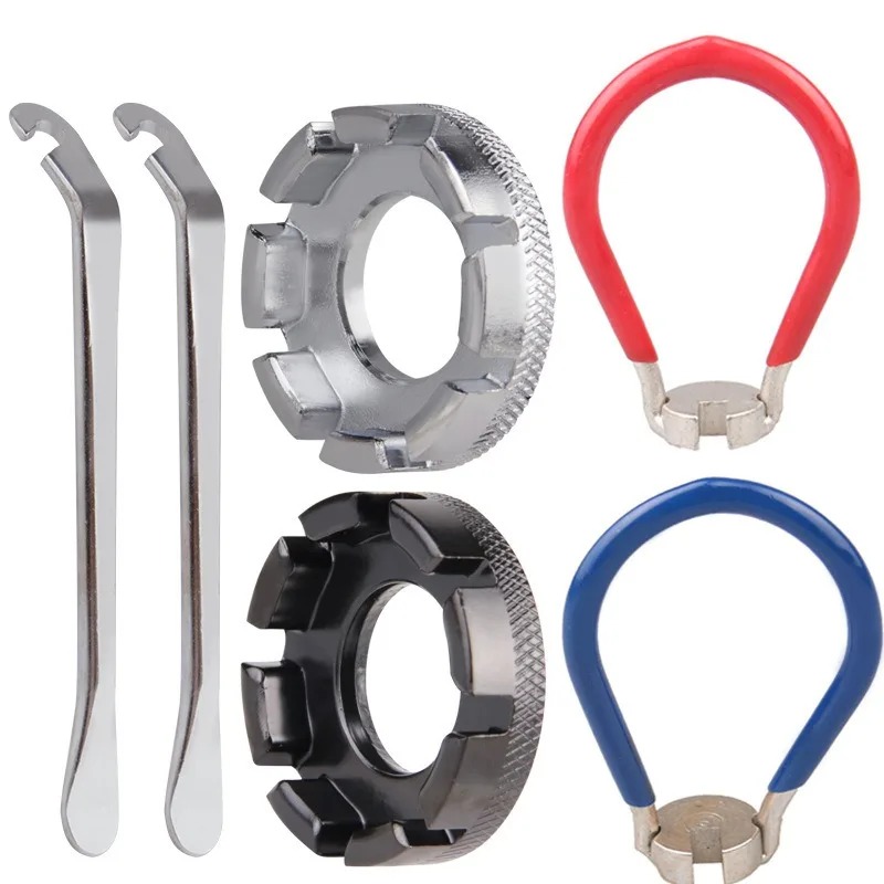 Steel Wire Wrench Spoke Tire Repair Tool Set Universal 8 Port Wheel Disassembly Chain Bike Maintenance Kit