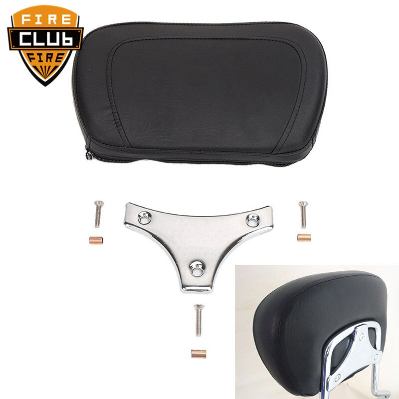 Sissy bar destacável passageiros encosto almofada modelos preto &amp; chrome motocicleta para harley touring flhr flhx flhx 1997-14 15 16 17