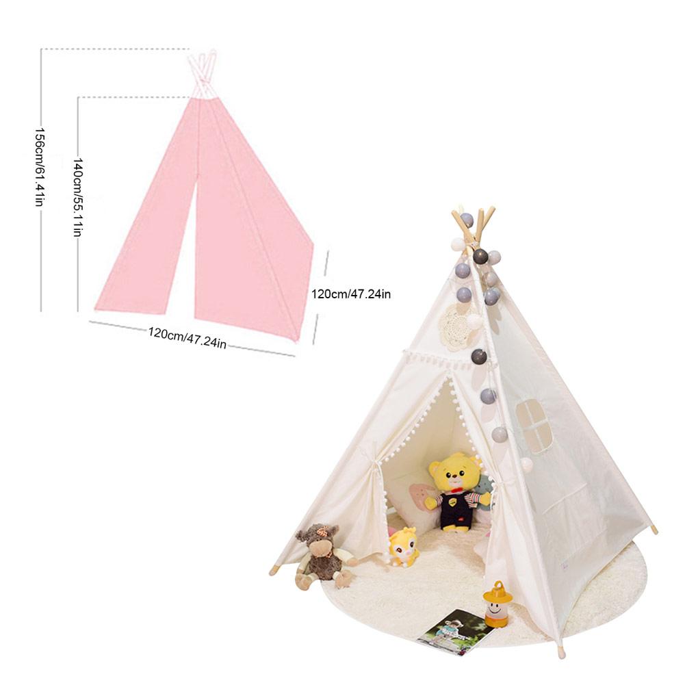 Børn bærbar foldning udendørs slot trekant telte stort ubleget lærred original teepee børn indisk legetelt ingen måtte