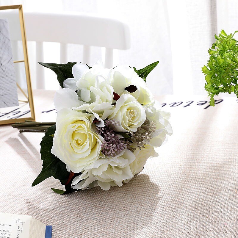 Autodecoratie voor bruiloft, wit, bruiloftsautodecoratieset, slinger, bloemenversiering, auto, bruiloft, doe-het-zelf witte gaas, rozendecoratieset
