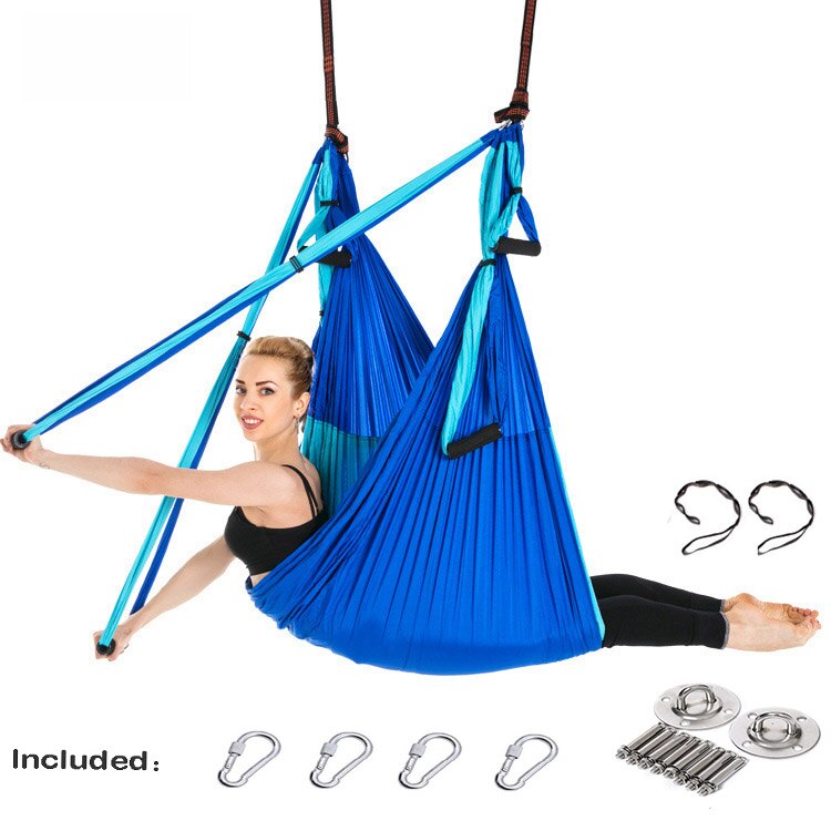 Anti-Gravity Yoga Hangmat Gym Sterkte Inversie Antenne Tractie Swing Yoga Riem Set