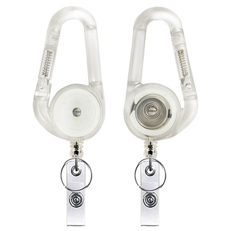 Czarno-biała szpula z klamrą alpinistyczną chowany uchwyt na identyfikator z 360 obrotowym uchwytem na zacisk krokodylkowy