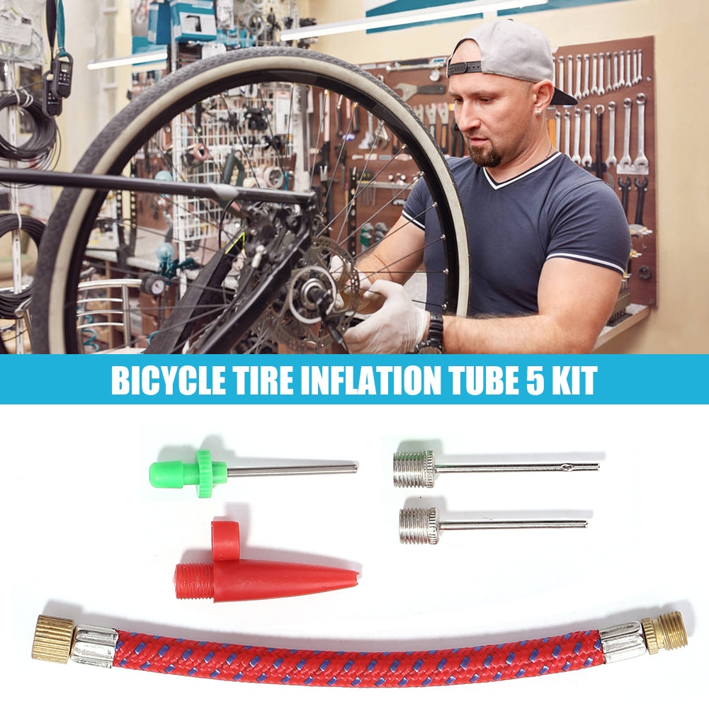 Voetbal fietsband pomp onderdelen fiets luchtband pomp adapter kogel naaldventiel connector mtb ventiel connector slang
