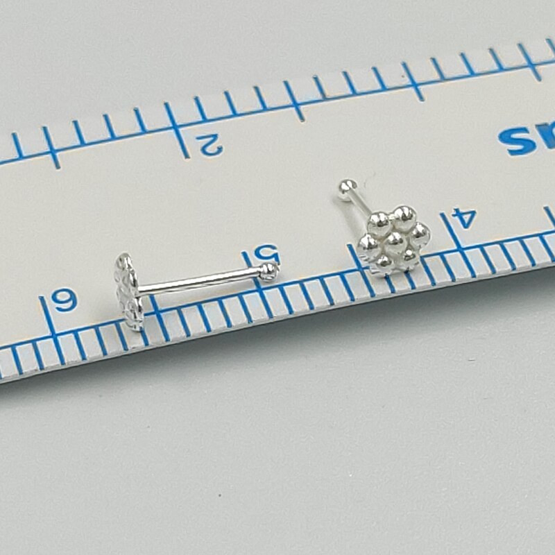 925 nasenstecker aus sterlingsilber mit blumenmotiv, 20 stück/packung
