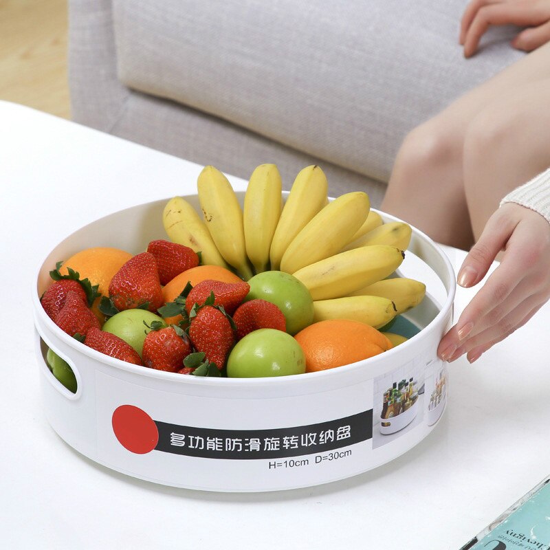 Bandeja de almacenamiento rotativa antideslizante multifunción, estante de plástico giratorio para cocina, baño, , escritorio de cosmética con rotación de 360 grados