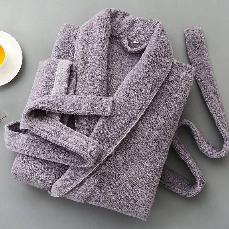 Morgonrock herr bomull vinterfrotté morgonrock herr par pyjamas handduk sovkläder kimono badrockar morgonrock herr badrock