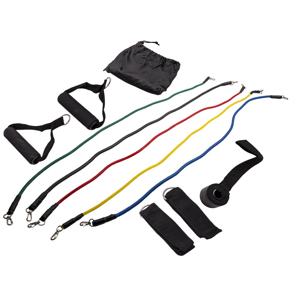 11pcs Resistance Bands Trainer Set for Fitness Tube Gym Workout Exercise Bands