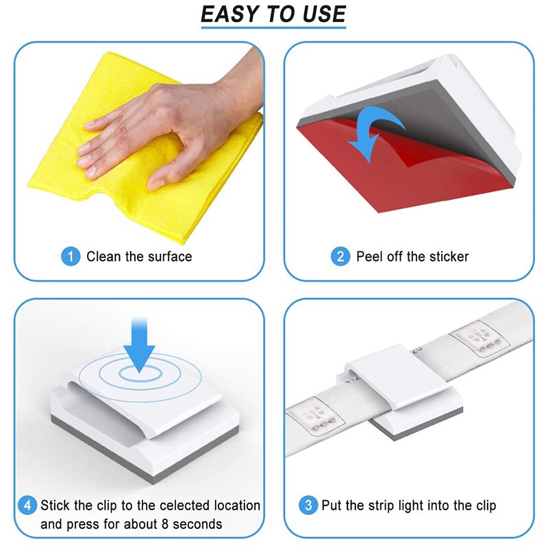 LED Light Bar Connector Kit, 4-Pin LED Connector, LED Light Bar Connector DIY Accessories for 5050 4-Pin RGB LED Light