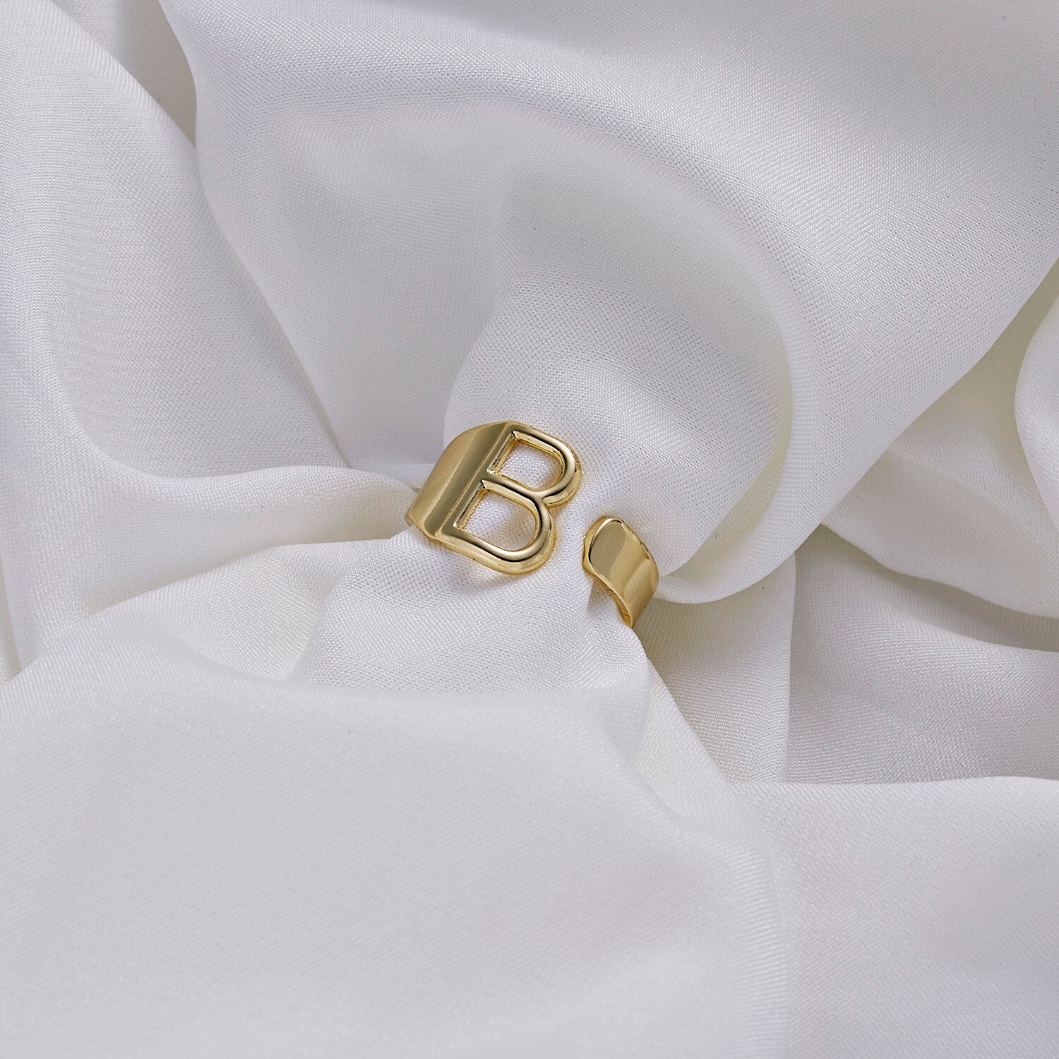 Rinhoo A-Z 26 Letter Initials Ring For Women Trendy 3 Color Name Alphabet Chunky Adjustable Finger Female Party Jewelry Men