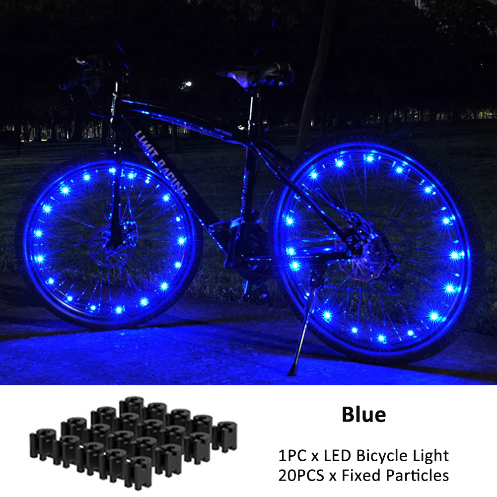 Fietswielverlichting Mountainbike Frame Decoratie Verlichting Fiets Spaaklichten Nachtrijden Fietswielverlichting Ventiellamp: Blauw