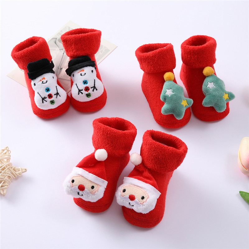 Bambini calzini per bambini ragazze ragazzi addensare stampa bambini in cotone regalo di natale per bambini calzino caldo neonati neonato calzino corto abbigliamento