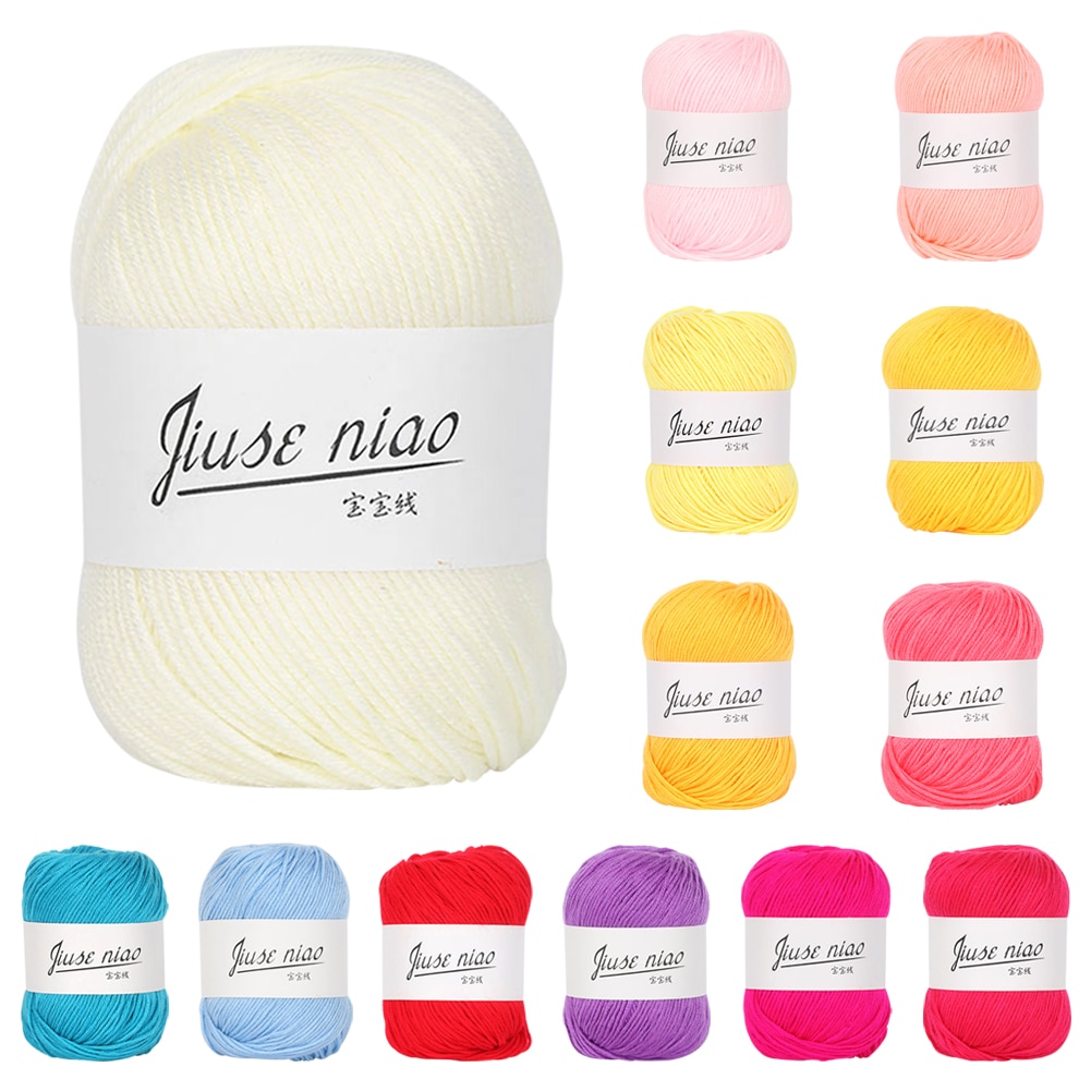 Fil de ruban à tricoter de ligne Rival doux | Fil fin en coton 50g/roll pour couture au Crochet, tricot doux, bricolage pour bébé