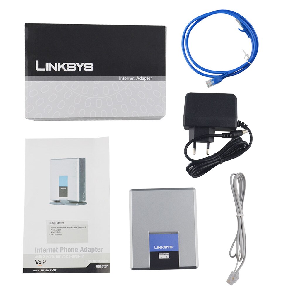 Freies ! Entsperrt Spa2002 Linksys voip Adapter mit Router VoIP Analog Telefon Adapter mit 2 FXS Telefon Häfen