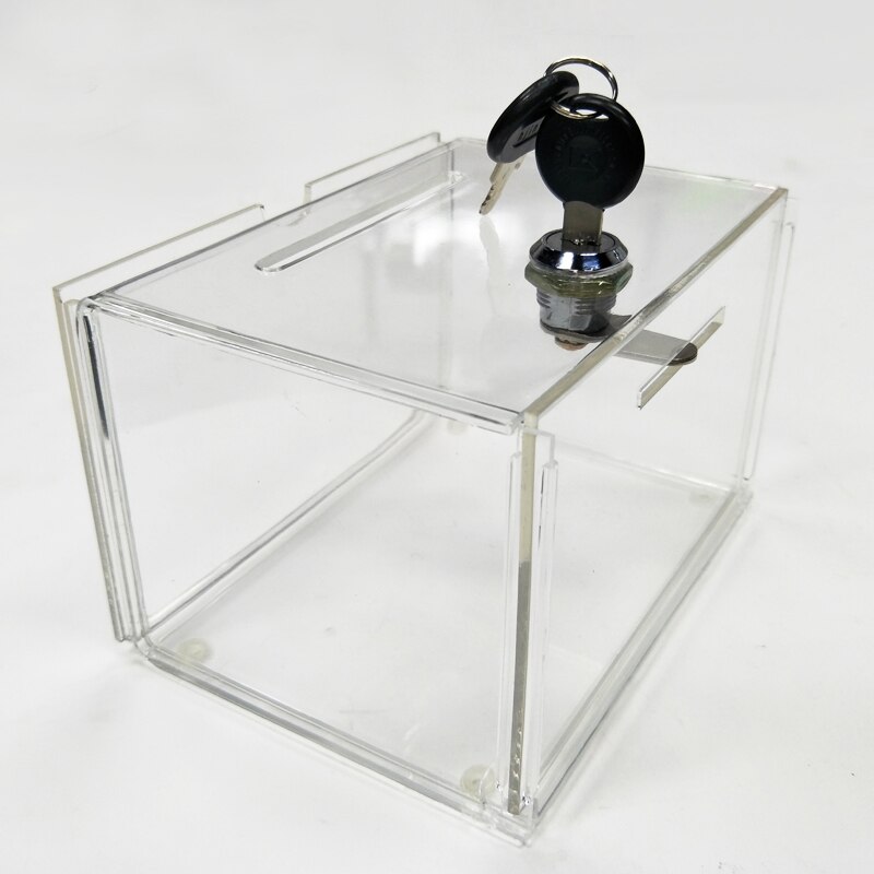 WSHYUFEI Counter Acrylic Donation Collection Box,perspex Charity Fundraising Box With Keylock Ygb-007