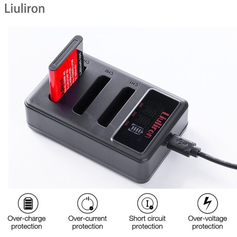 4x Li-40B Li 40B 42B batería + cargador para Olympus Li-42B NP-45 para Nikon EN-EL10 D-Li63 D-Li108 NP-80 CNP80 KLIC-7006