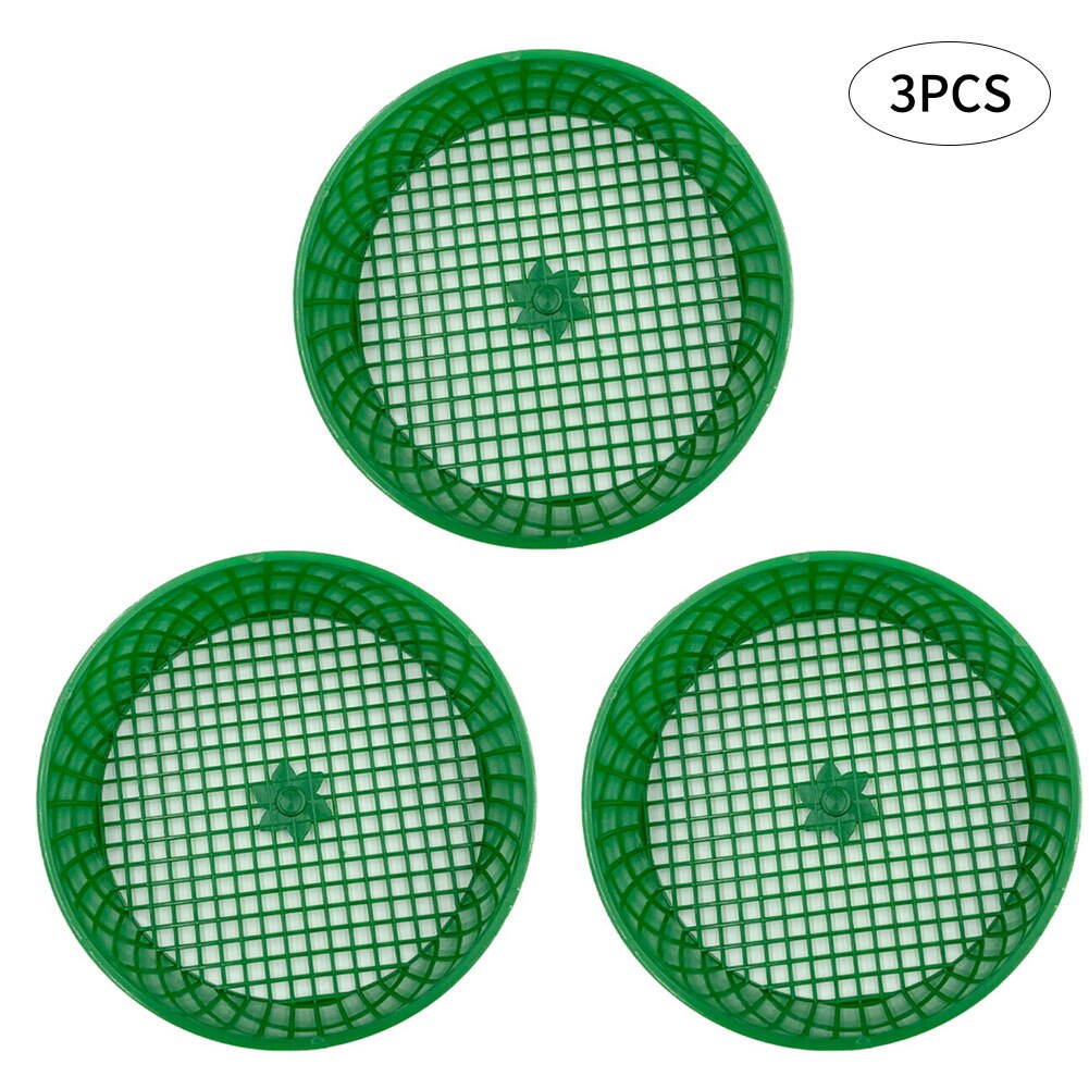 3Pcs/Set Plastic Garden Sieve Riddle Green For Compost Mesh Soil Sieve Filtration Large Stones And Twig From Soil Garden Tool