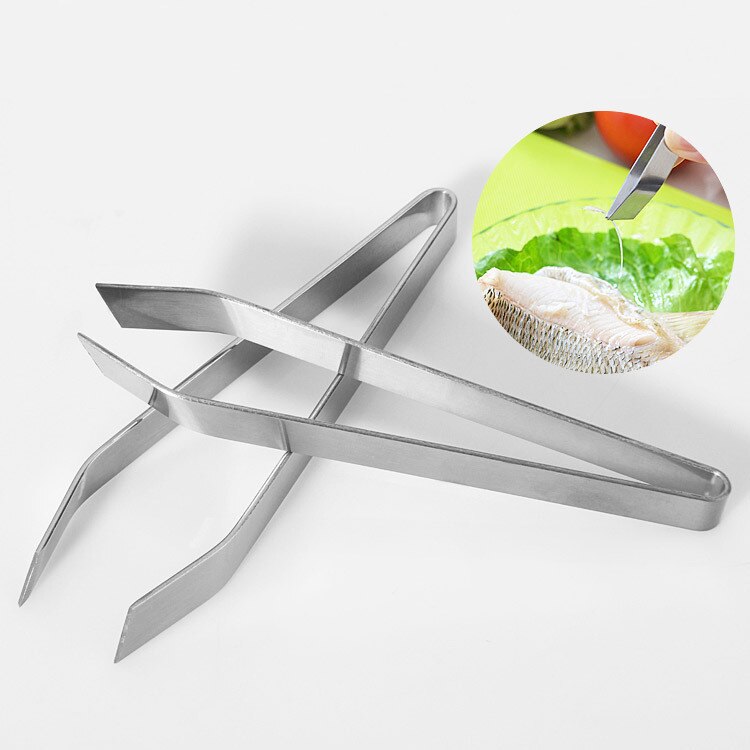 Stainless Steel Fishbone Pliers Restaurant Special Metal Fishbone Clip Kitchen Gadgets Plucker Clip Pliers