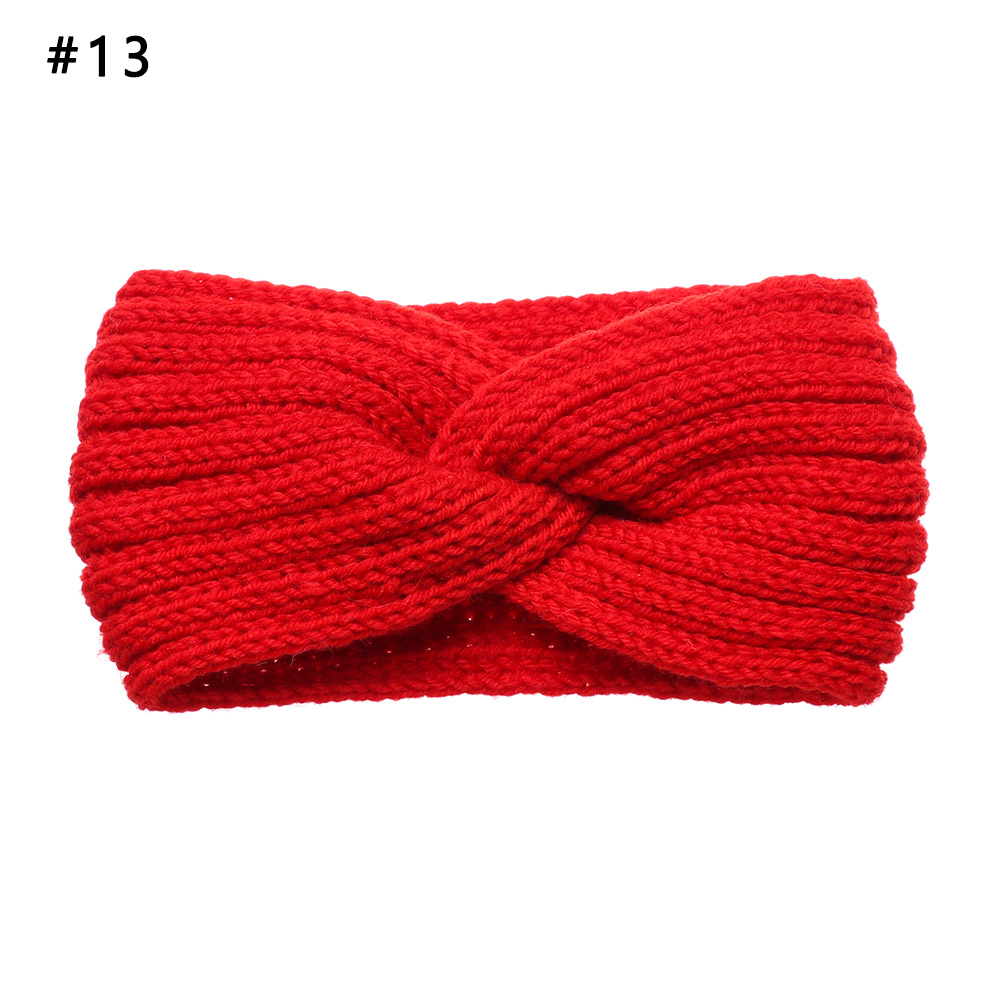 Bandeaux en laine tricotés au Crochet | Bandeaux d'hiver pour femmes, style bohémien, tissage croisé fait à la main, et solide: 13