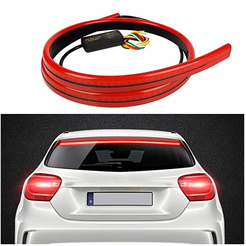 1 set Universal 100cm Flexible LED High Mount Stop Car Turn Drive Rear Tail Warning Auto Waterproof Red Stop Lamp Car Style
