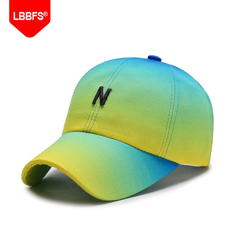 [lbbfs] gradient mænd sommer baseball kasket grøn rød streetwear kvinders snap back cap hip hop trucker hat  no048