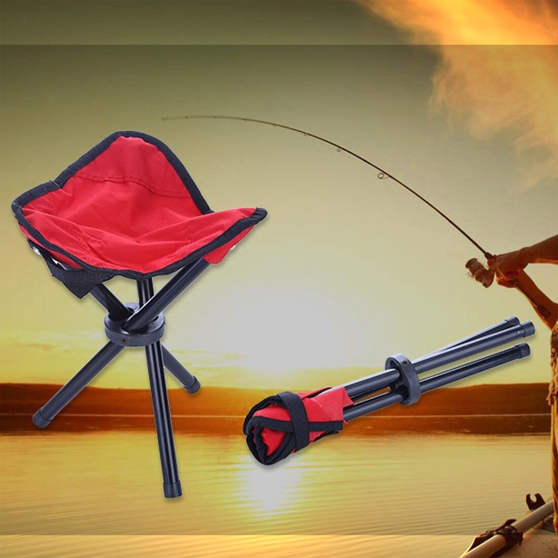 Promotional Traveling Camping Tripod Triangular Folding Stool Chair Foldable Fishing Chairs Portable Fishing Mate Fold Chair