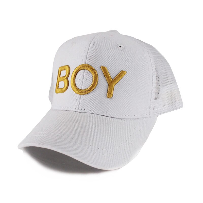 Child Summer Ventilation Boys Baseball Cap For Kids Colorful Cool Children Letter Hat Caps Adjustable Girl Hats: White