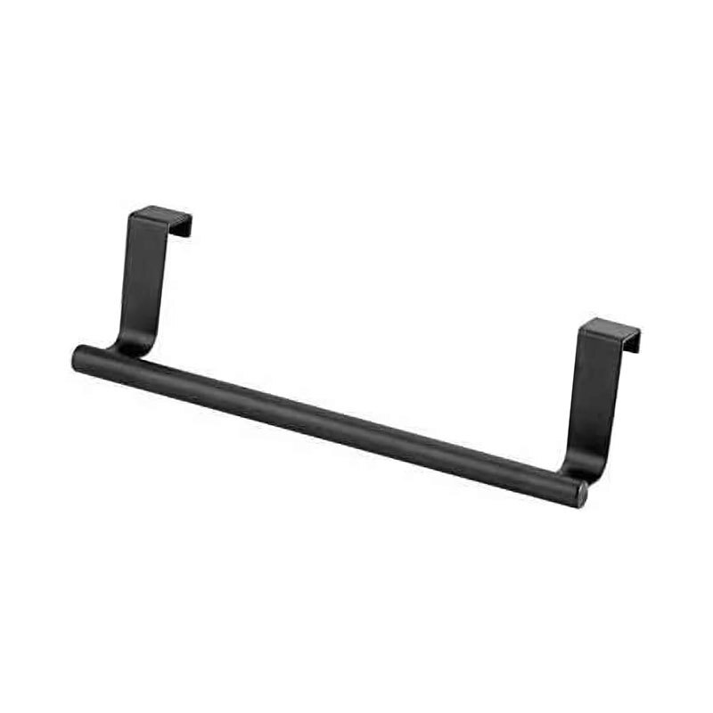 Stainless Steel Bathroom Kitchen Cabinet Towel Rag Rack Shelf Hanger Hanger Door Towel Rack Towel Bar Bathroom Hardware: Black 23x6.2cm