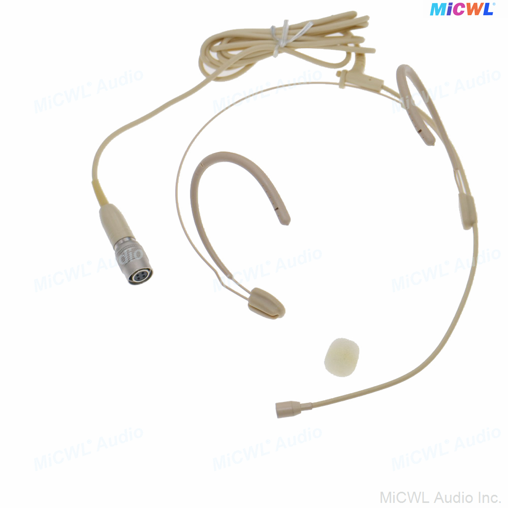 Beżowy BP892 podwójny zestaw słuchawkowy do zawieszenia Omni mikrofon do Audio-Technica bezprzewodowy nadajnik taśmowy z wtyczką cW Hirose 4-Pin
