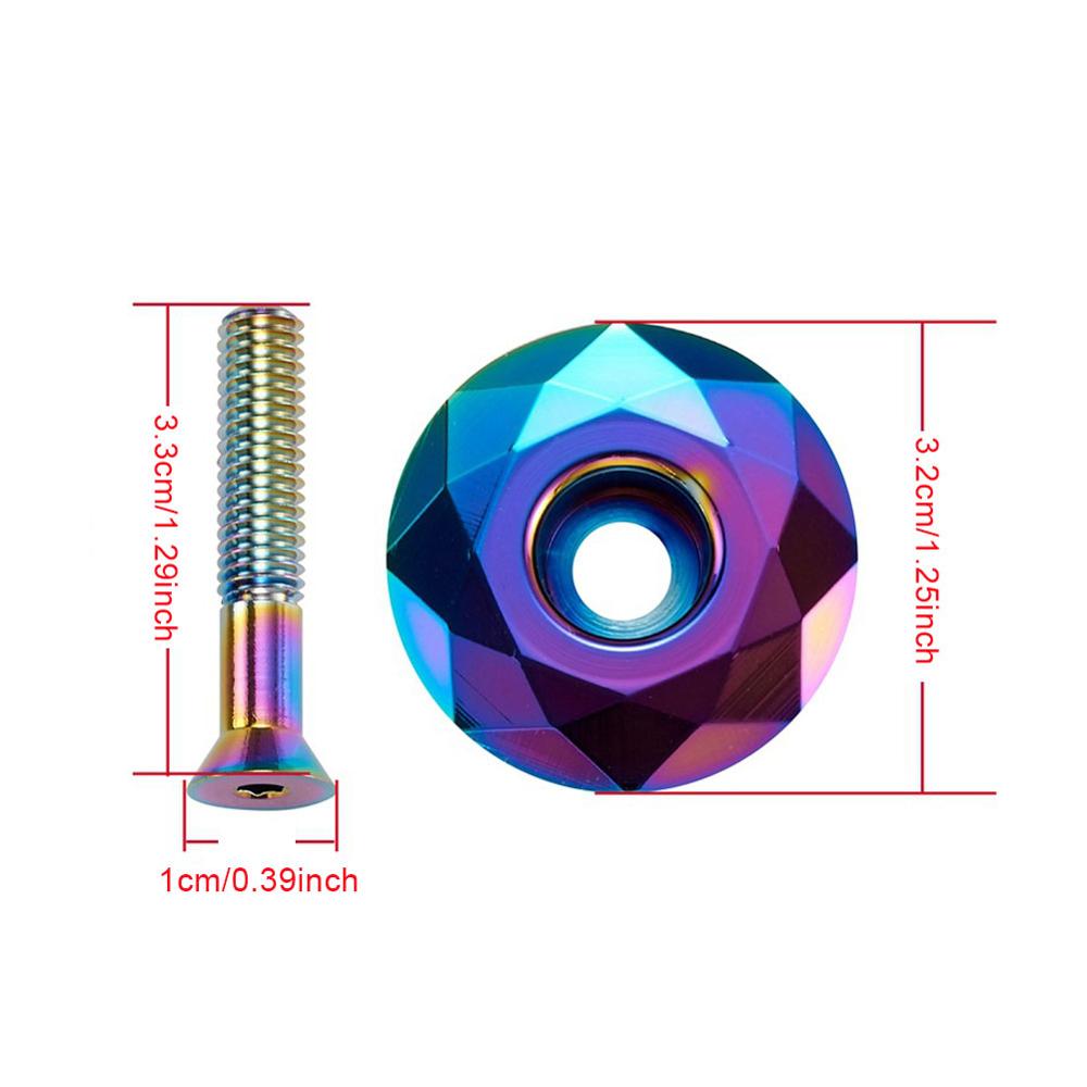 MTB Bicycle Top Tube Cap Screw Headset Cover Stem Spacers Mountain Bike Parts headset cap Aluminum alloy Rainbow Color