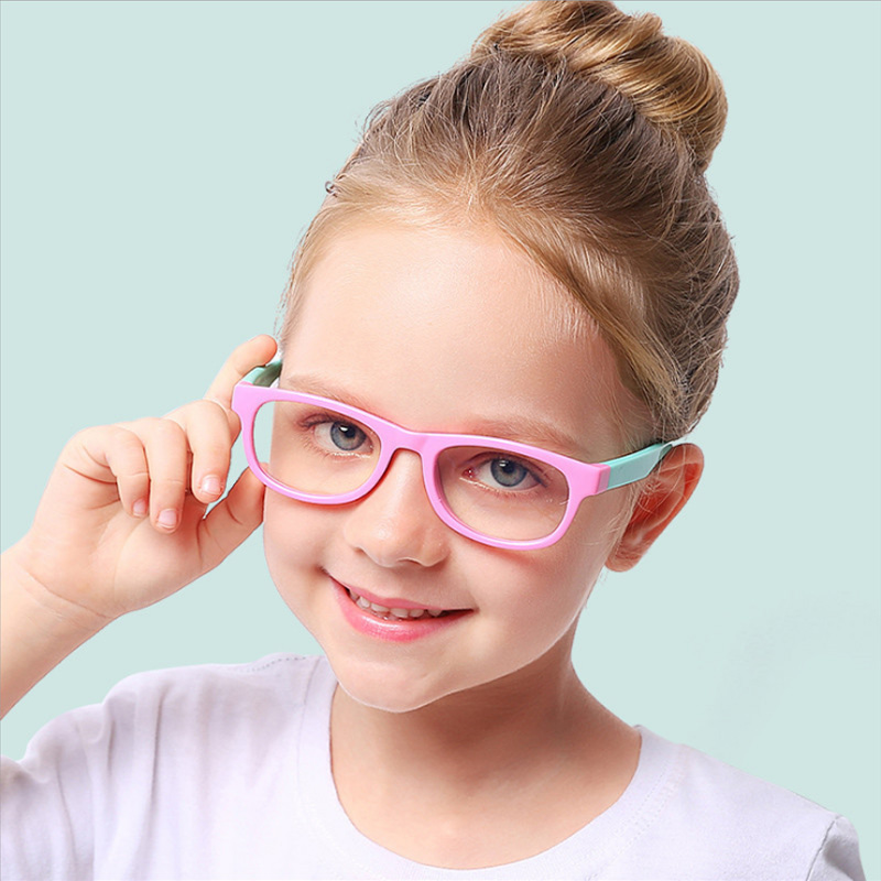 Blå lys briller børn dreng piger blokerer computer klare gennemsigtige briller optisk  tr90 stel  uv400