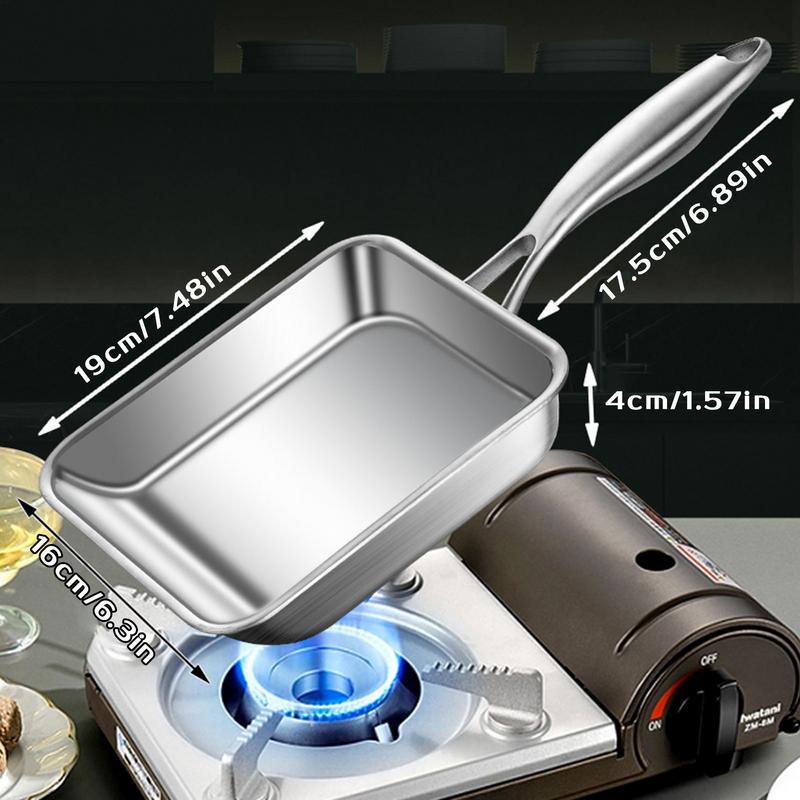 Non Stick Koekenpannen 3-laags Roestvrijstalen Vierkante Kookpan Anti-aanbak Koekenpan Diepe Kleine Ijzeren Koekenpan Kookgerei Pan Koekenpan