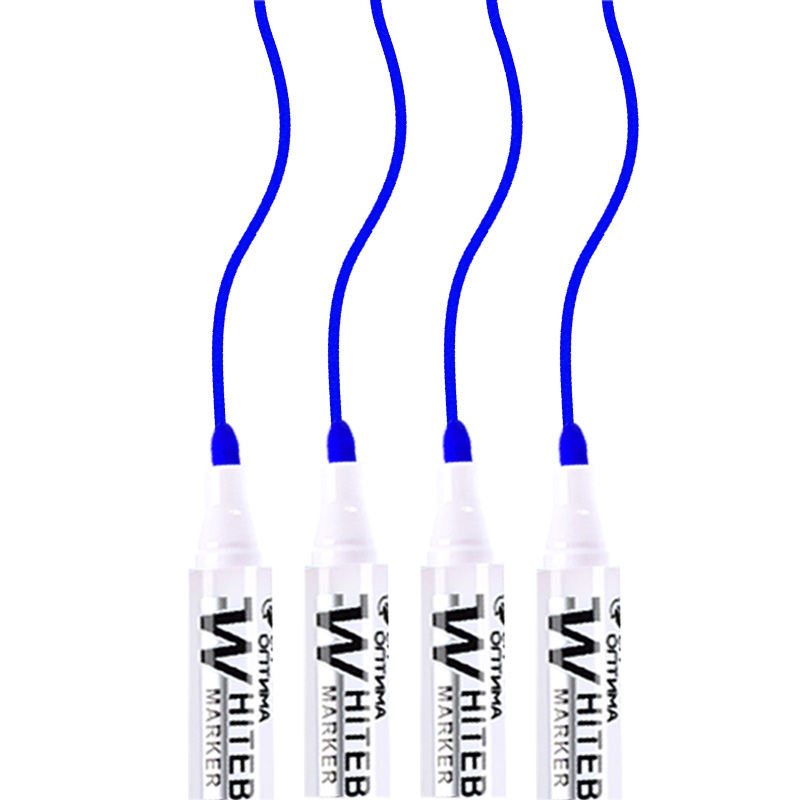 Erasable Whiteboard Marker Pen, Material Escolar, Papelaria para Professor, Preto, Azul, Vermelho, Tinta verde, Crude Nib Markers, W, 4Pc Set: Vermelho