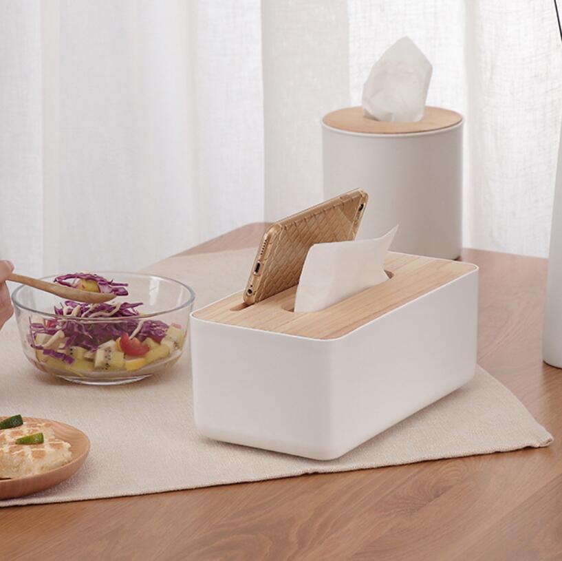 4 Styles Home Kitchen Living Room Toilet Wooden Plastic Tissue Box Solid Wood Napkin Holder Case Simple Stylish