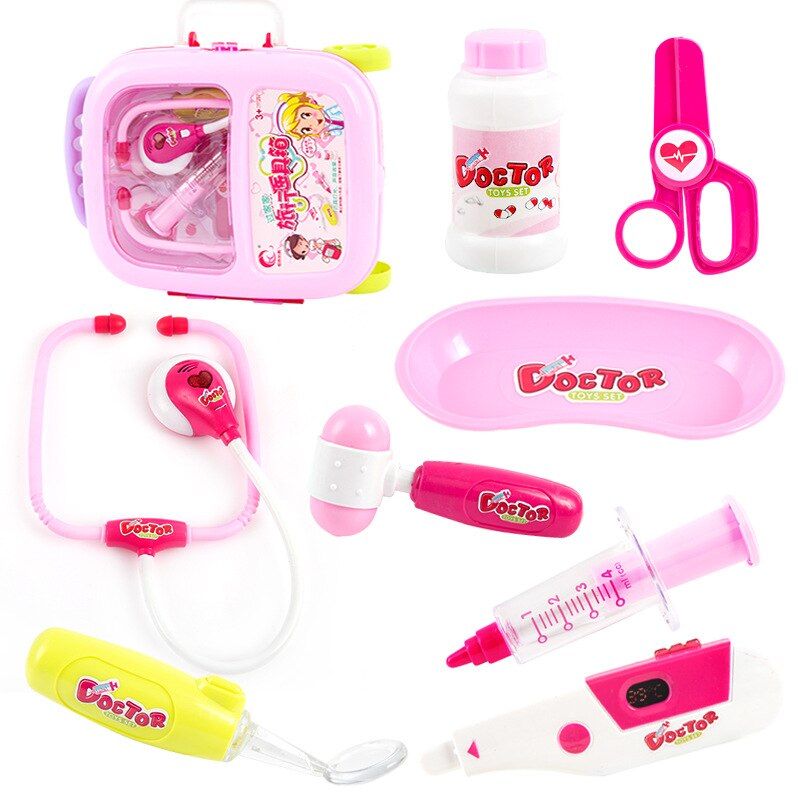 Børn læge legetøjssæt baby medicin æske 3-6 år lille pige lege injektionssimuleringsværktøjer lade som om legetøj til piger