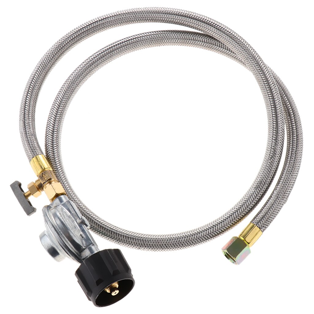 Premium Stainless Steel 0-30 Psi Adjustable Propane Regulator - High Pressure - Grill Camper Burner Replacement with 4ft Hose