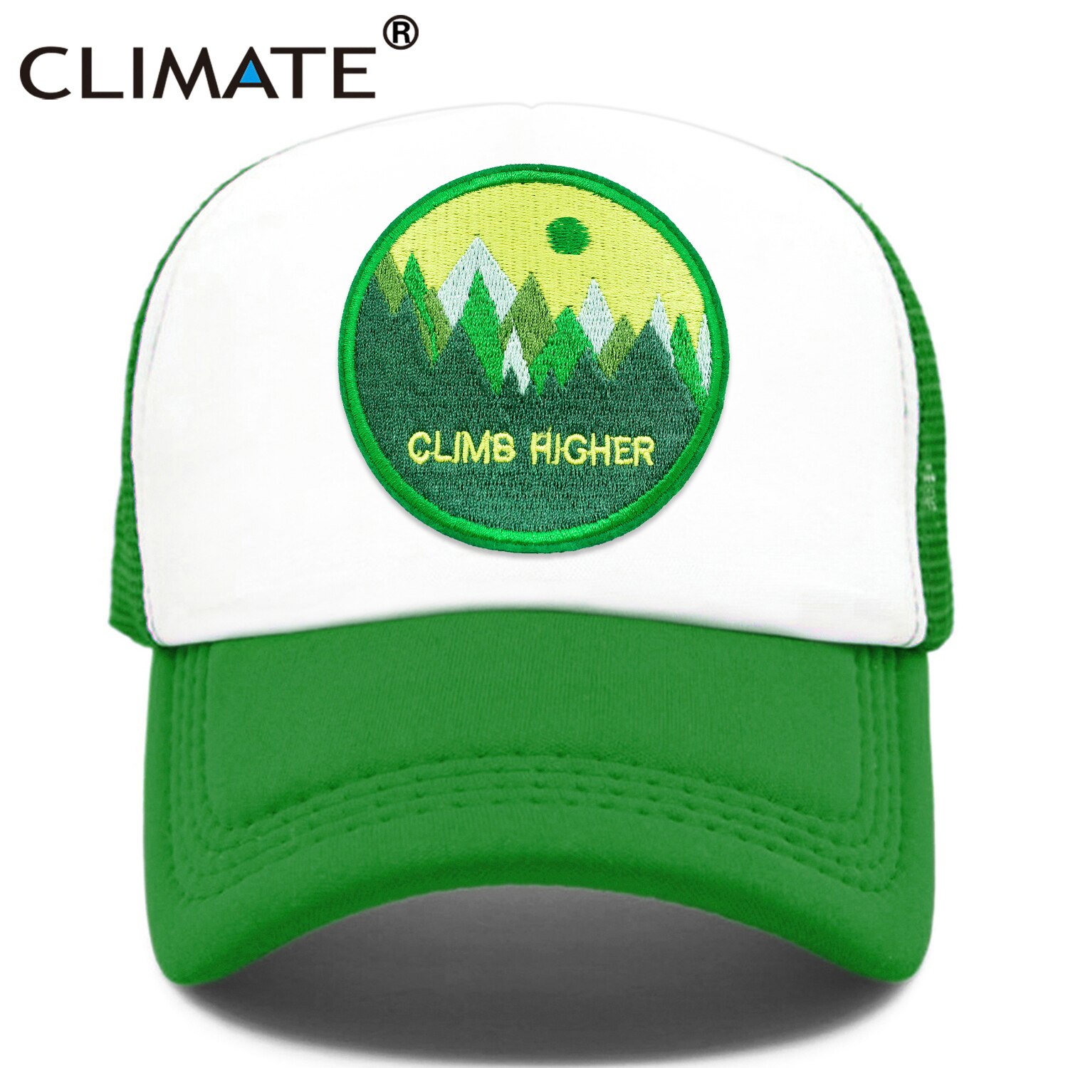 CLIMATE CLIMB HIGH Cap Climber Outdoor Sport Trucker Cap Green Outdoors Forest Hat Cap Cool Summer Mesh Cap for Men Women: Green Cap