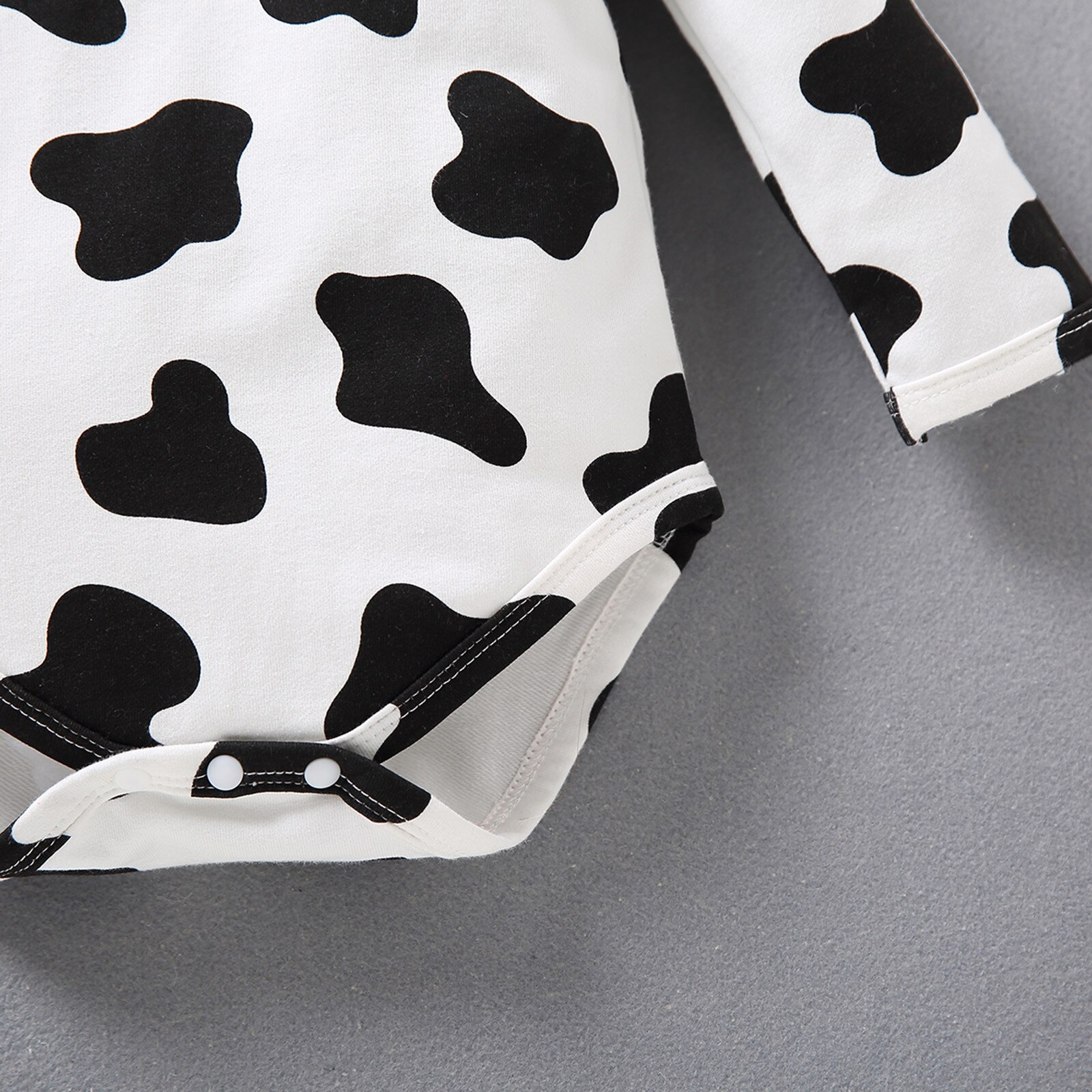 recién nacido ropa de bebé niño para niña mameluco de manga larga leche estampado de vaca Pelele con capucha ropa de bebé Bodi para recién nacidos