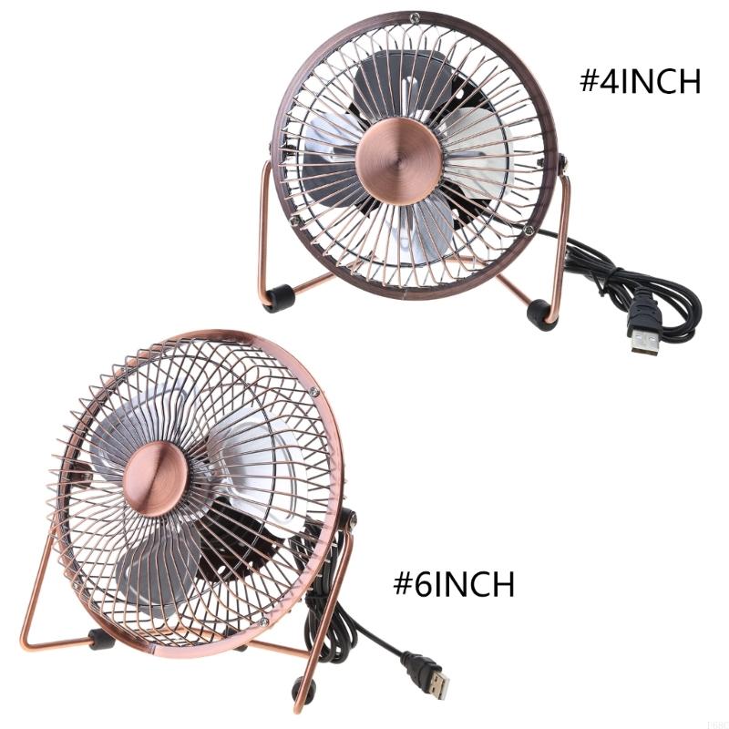 920L 4/6inch USB Desk Fan Portable Table Cooling Fan Adjustable 360 Degree Rotatable Metal Quiet Electric Fan for Home
