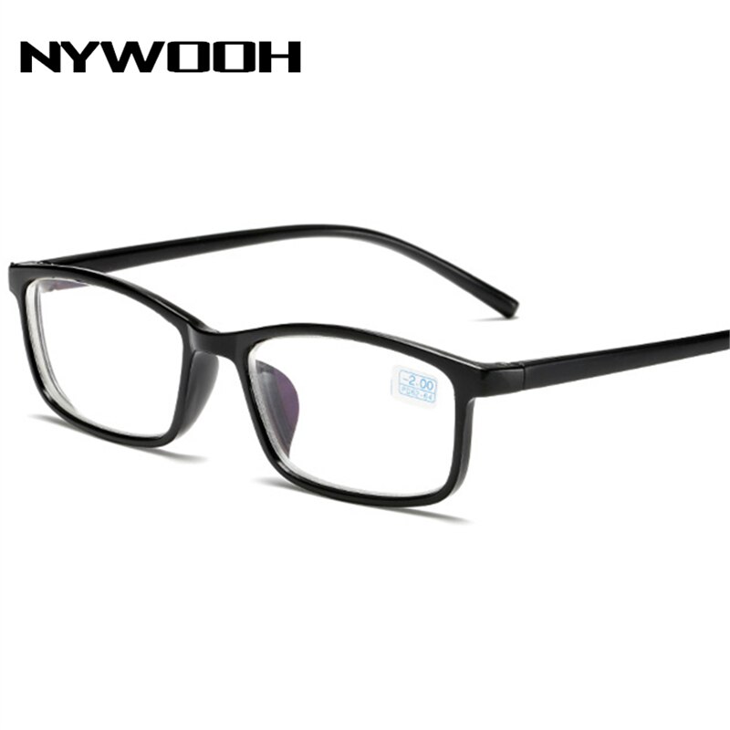 Nywooh sininen elokuva valmis myopia lasit miehet mustat silmälasit lyhytnäköiset silmälasit  -1.0 -1.5 -2 -2.5 -3. -3.5 -4