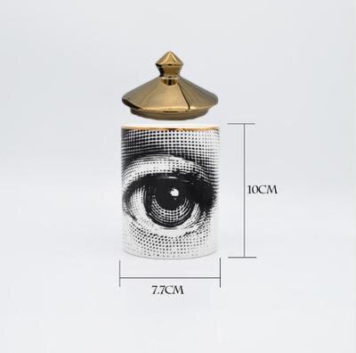 Decorative Jar Make-up Pen Jar Brush Holder Candle Holder Jewerlly Makeup Storage Jar Ceramic Crafts Home Decoration Pen Holder: 4