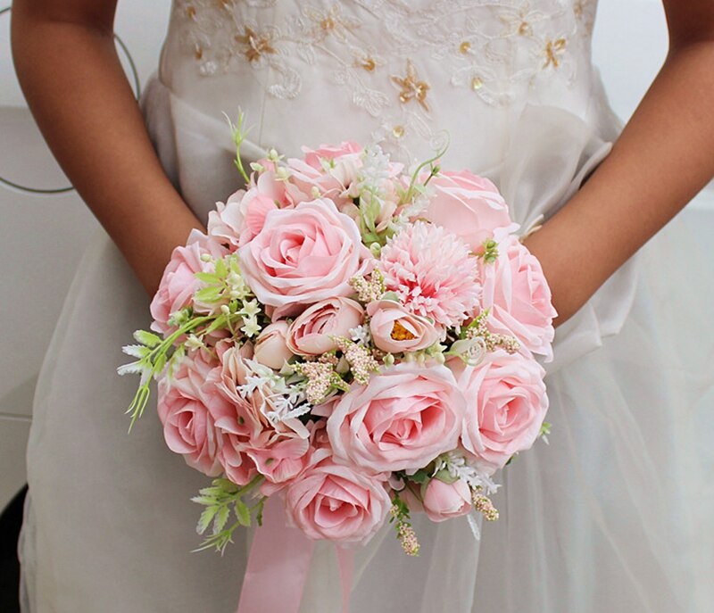 Lilla pæon brudebuketter bryllup blomster kunstige bryllup buket de mariage rose