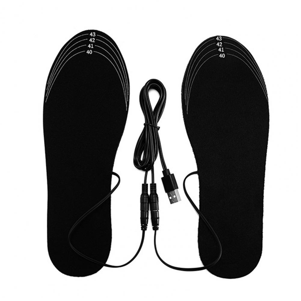 Elektrische USB Verwarmde Inlegzolen Vrouwen Mannen Skiën Voet Warmer Pad Voeten Warmer Sok Pad Mat Winter Verwarming Binnenzool Verwarming Binnenzool: WHITE