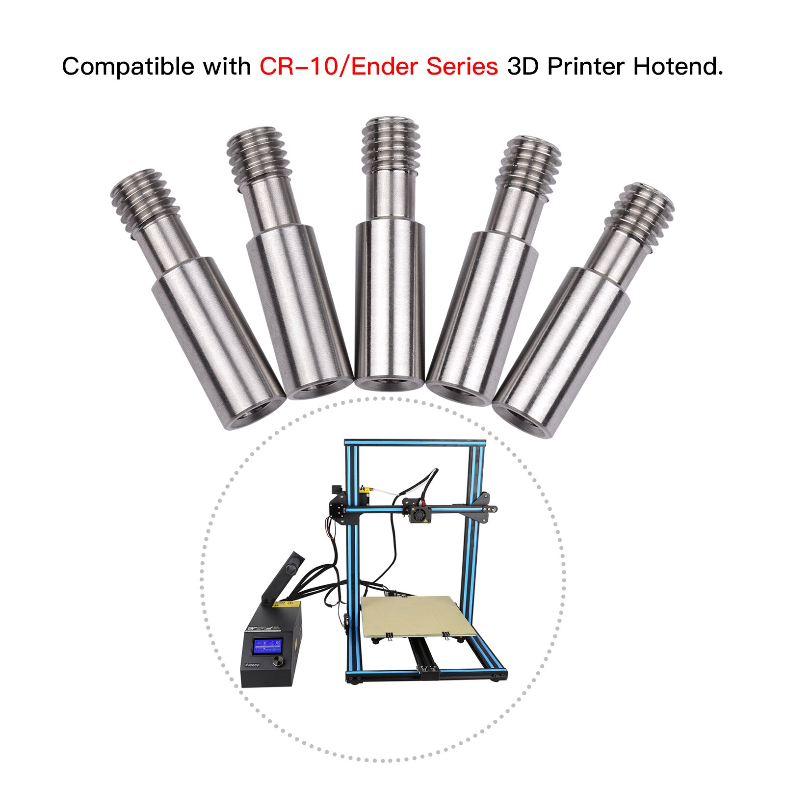 1/3/5 pièces Tube de gorge d'extrudeuse MK8 tout en métal vis M6 longueur 26mm pour imprimante 3D série CR-10/Ender Hotend