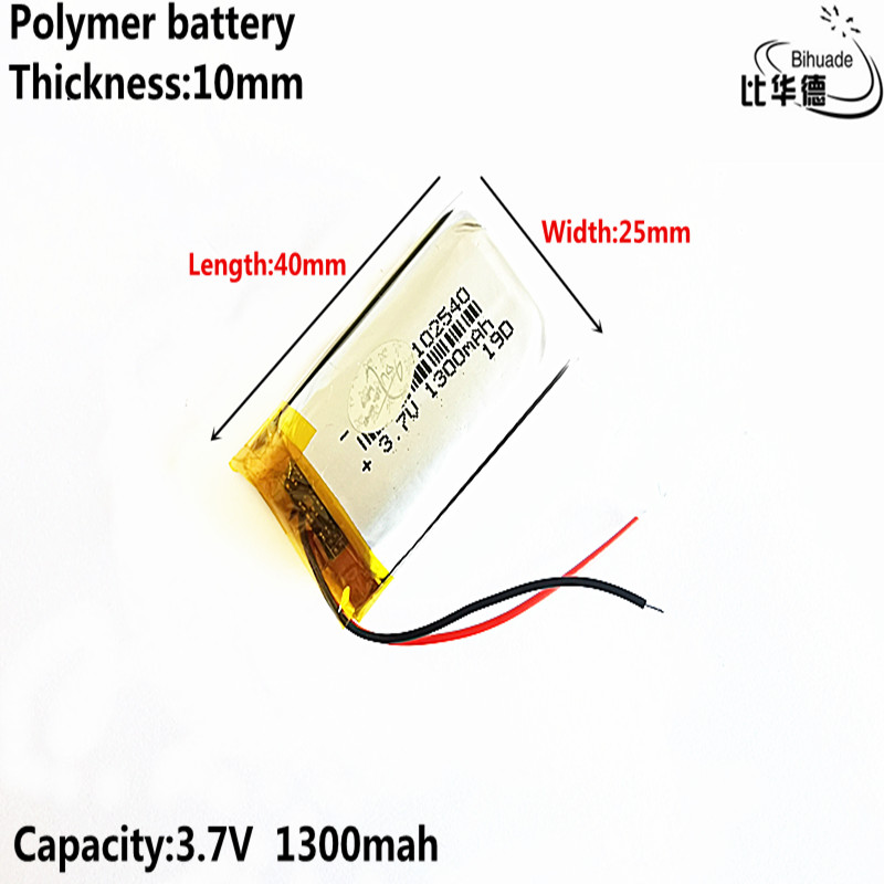 Batería de iones de litio de 3,7 V,1300mAH, 102540 polímero, banco para tableta pc, GPS,mp3,mp4, buena