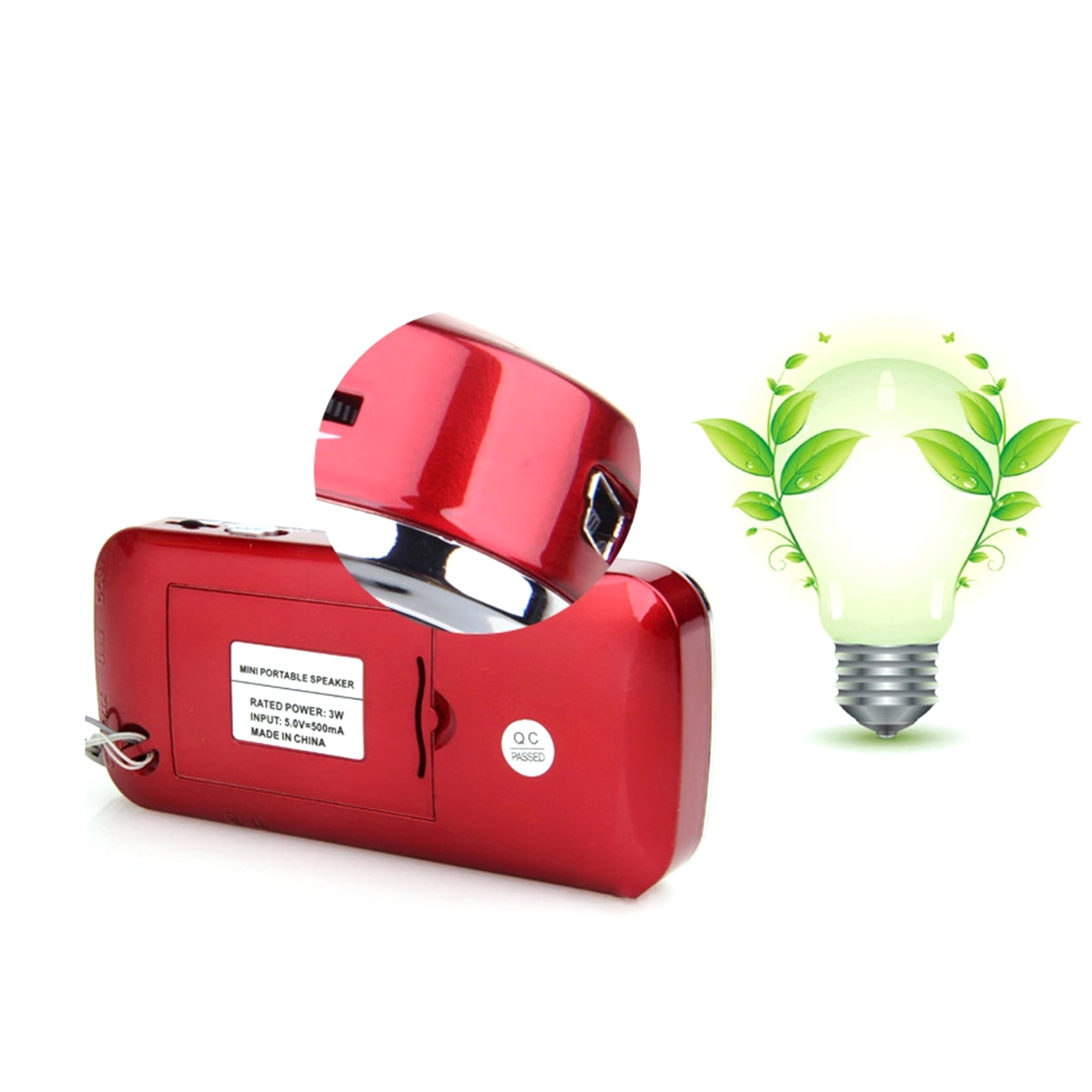 Mini Portable Y-501 FM Radio Digital Support TF Card USB AUX Portable LED Flashlight Audio Music Player Speaker for Mobile Phone