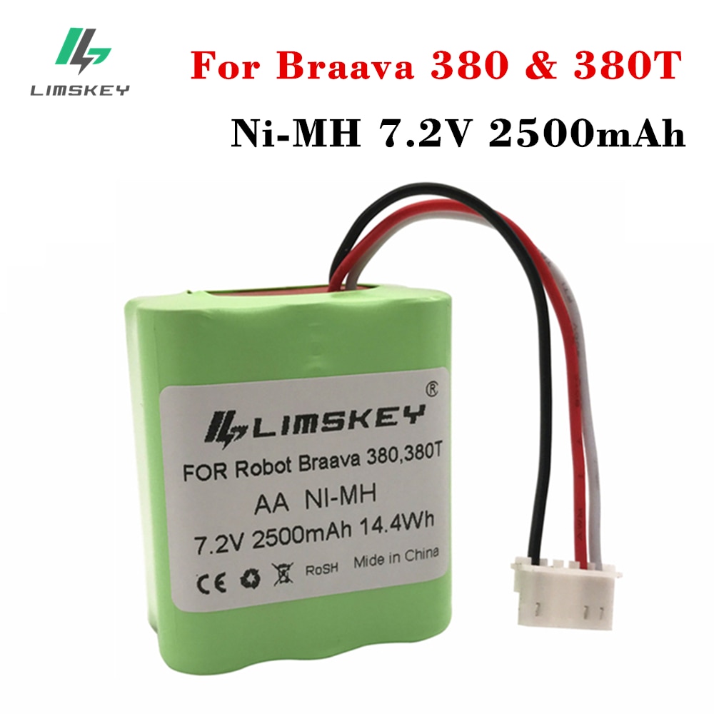 Limskey 7.2V 2500mAh Vacuum Replacement Battery For iRobot Roomba Braava 380 & 380T